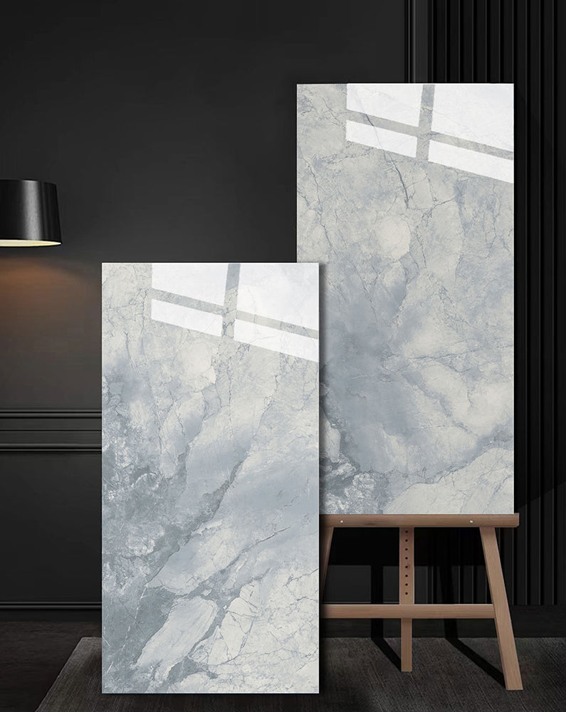 意大利設計瓷磚 Italian Design Tiles 奢石系列 75YS333寒江冰雪 Luxury Marble tiles 亮光磚 Gloss Tiles 地磚 墻磚 Porcelain Tiles