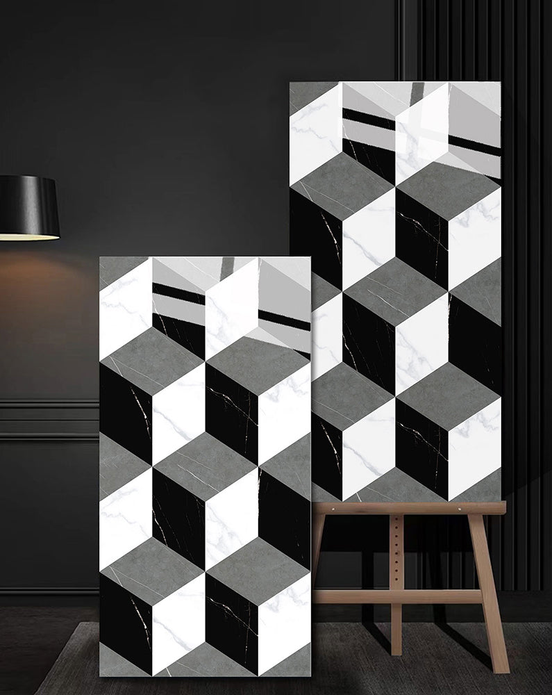 意大利設計瓷磚 Italian Design Tiles 奢石系列 75YS856幾何圖像 Luxury Marble tiles 亮光磚 Gloss Tiles 地磚 墻磚 Porcelain Tiles