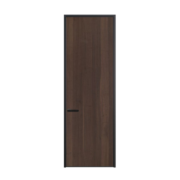 Modern Minimalist Door Flush Wall Aluminum and Wooden Frame EF-2228 煙熏黑胡桃 Fireproof Board 跌級款 包框（黑/白/灰） 包鎖 外平內開 國標B1級防火門板 鋁木結構門 意式極簡門