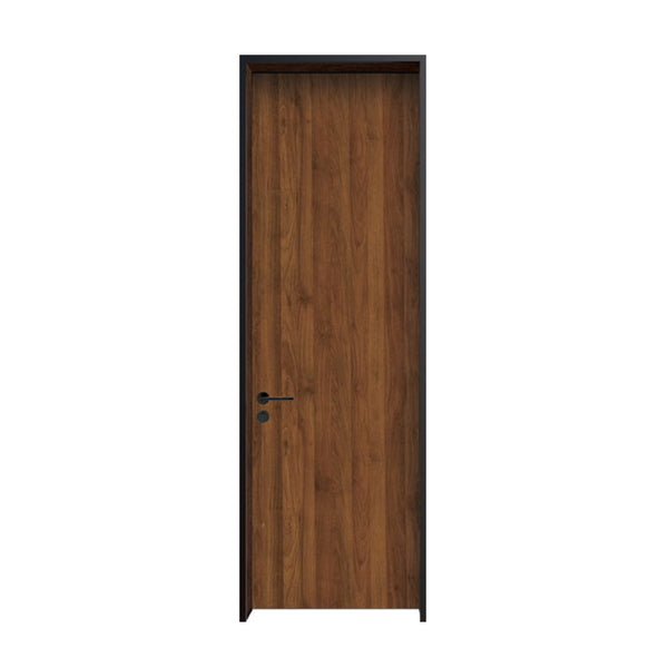 Modern Minimalist Door Flush Wall Aluminum and Wooden Frame EH-2241 聖瑪麗胡桃 25極窄邊框款 包框（黑/白/灰） 包鎖 內平內開或外平內開 鋁木結構門 意式極簡門