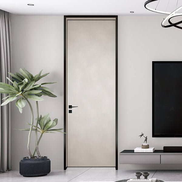 Modern Minimalist Door Flush Wall Aluminum and Wooden Frame EH-2234 凱曼石 25極窄邊框款 包框（黑/白/灰） 包鎖 內平內開或外平內開 鋁木結構門 意式極簡門