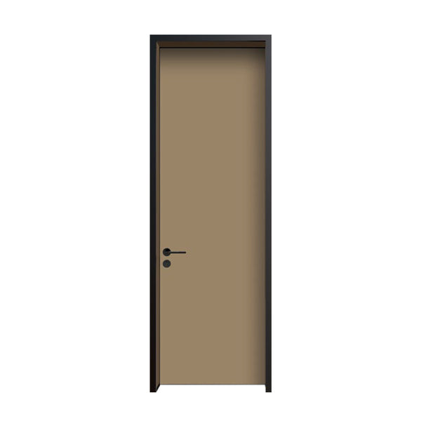 Modern Minimalist Door Flush Wall Aluminum and Wooden Frame EF-2208 膚感泥土 25極窄邊框款 PET親膚面板 Fireproof Board 包框（黑/白/灰） 包鎖 內平內開或外平內開 國標B1級防火門板 鋁木結構門 意式極簡門