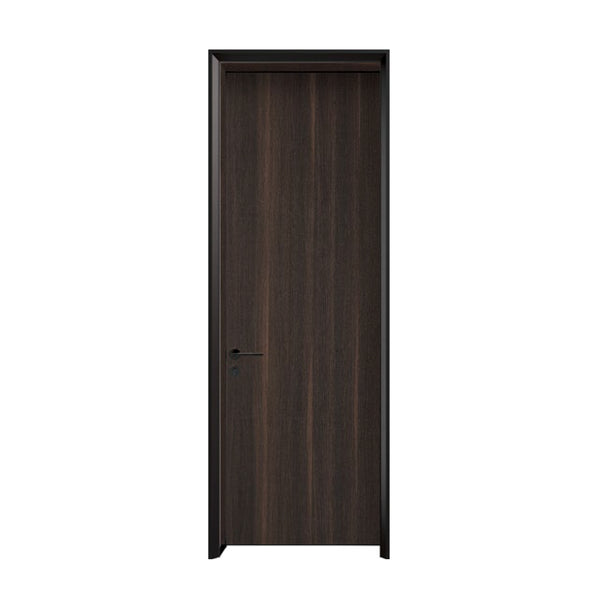 Modern Minimalist Door Flush Wall Aluminum and Wooden Frame EH-2250 煙熏橡木 斜面款 包框（黑/白/灰） 包鎖 外平內開 鋁木結構門 意式極簡門