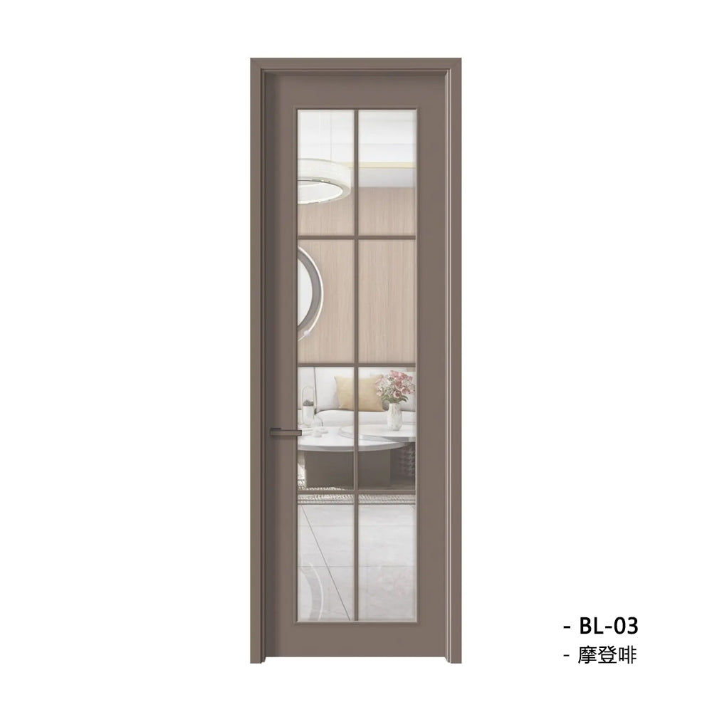 Solid Wood Doors with Painting Interior Doors Morden Style 實木焗漆門 房間門 BL-03 包門鎖 一體鎖 包門框 玻璃門 多色可選 現代風格 莫蘭迪色系