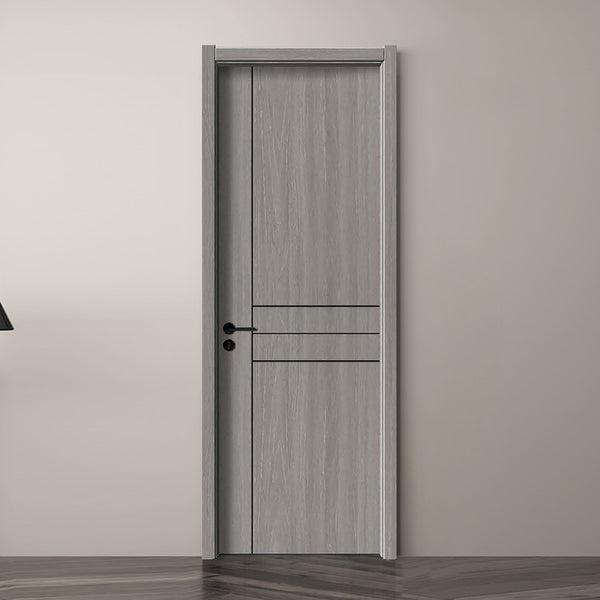 Carbon Crystal Wooden Doors  （包木框和門鎖）莫蘭迪灰LS-E6601 碳晶門 實木復合門 生態門 現代簡約風格 新西蘭松木門框 70mm