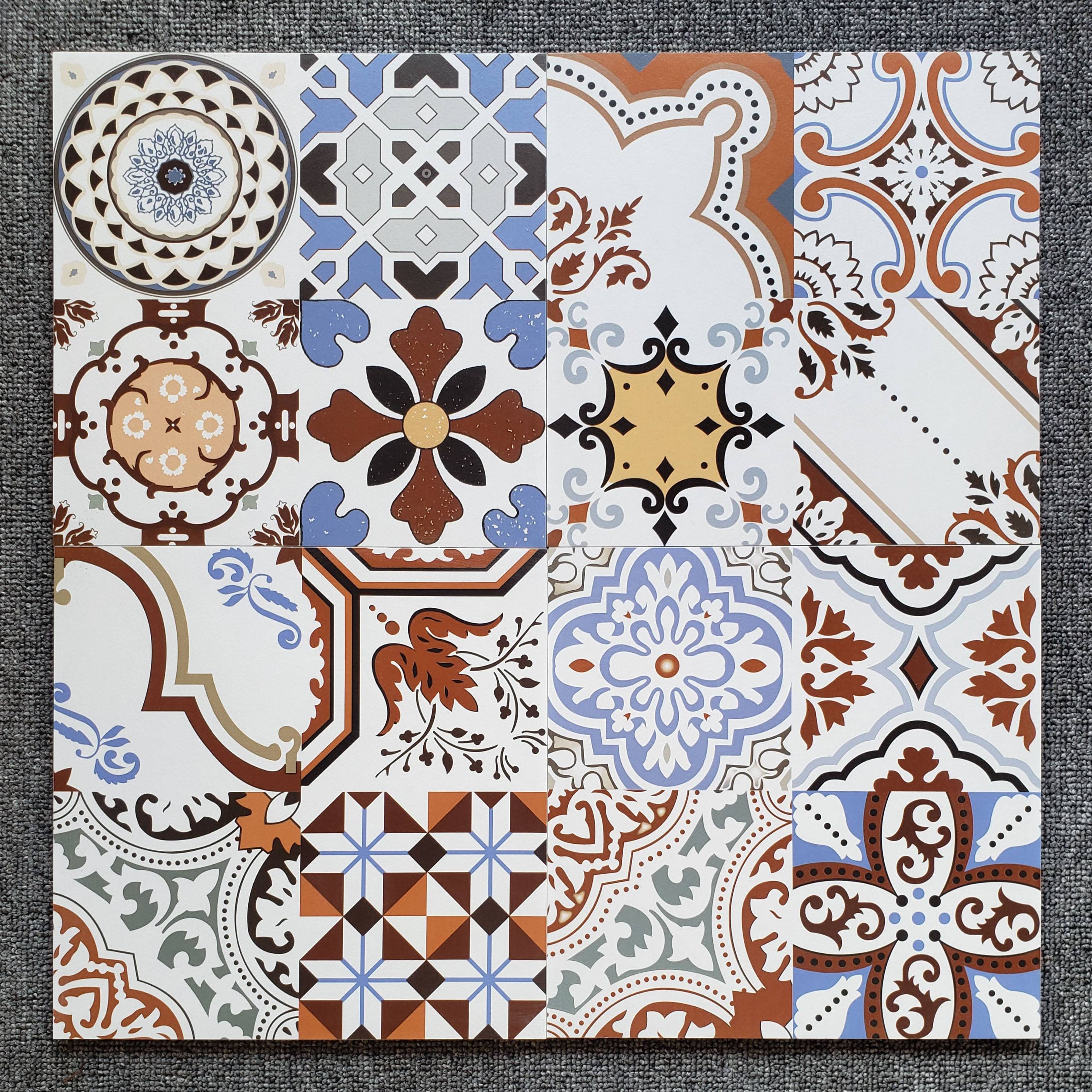 中國佛山瓷磚 China Foshan Tiles Encaustic Tiles 啞光地磚 牆磚F083花磚 裝飾磚 混裝發貨 隨機圖案 30×30cm