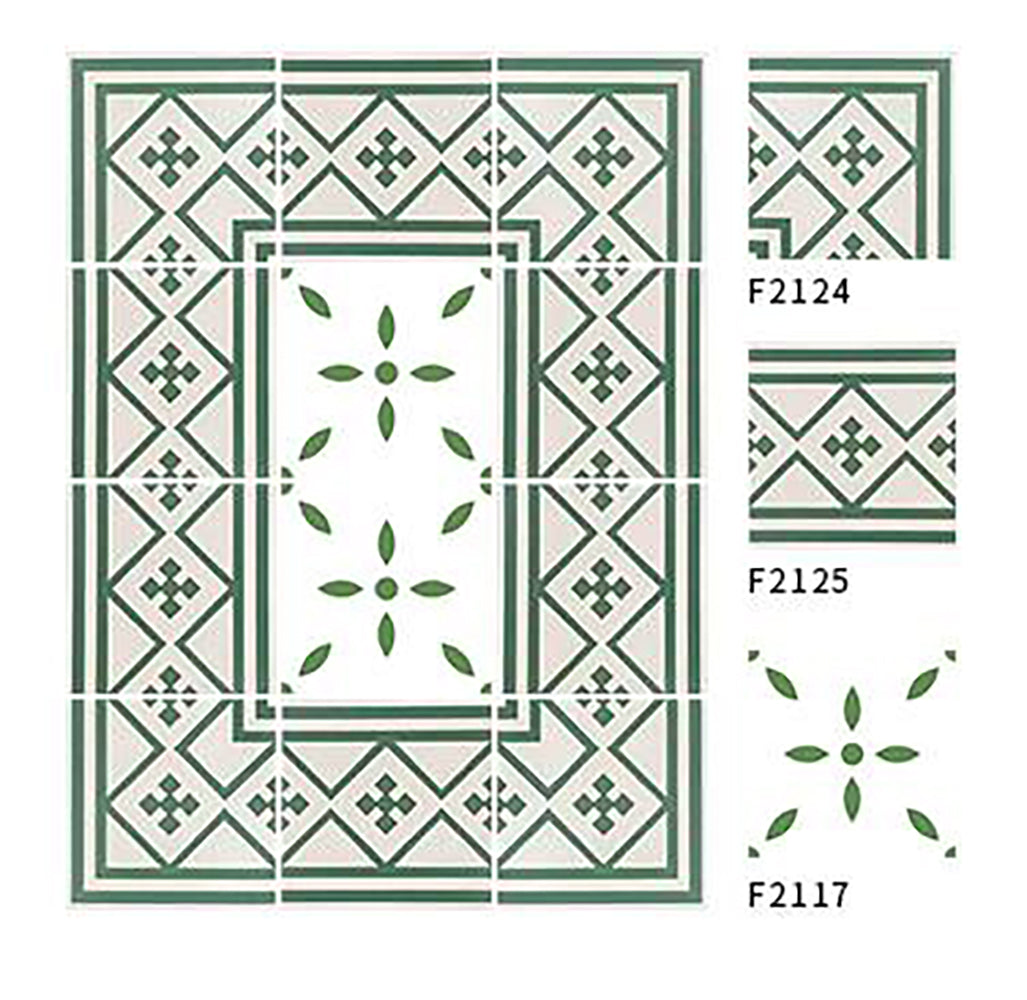 中國佛山瓷磚 China Foshan Tiles Encaustic Tiles 啞光地磚 牆磚F2117 F2124 F2125 F2162 F2163 花磚 裝飾磚 混裝發貨 隨機圖案 20×20cm