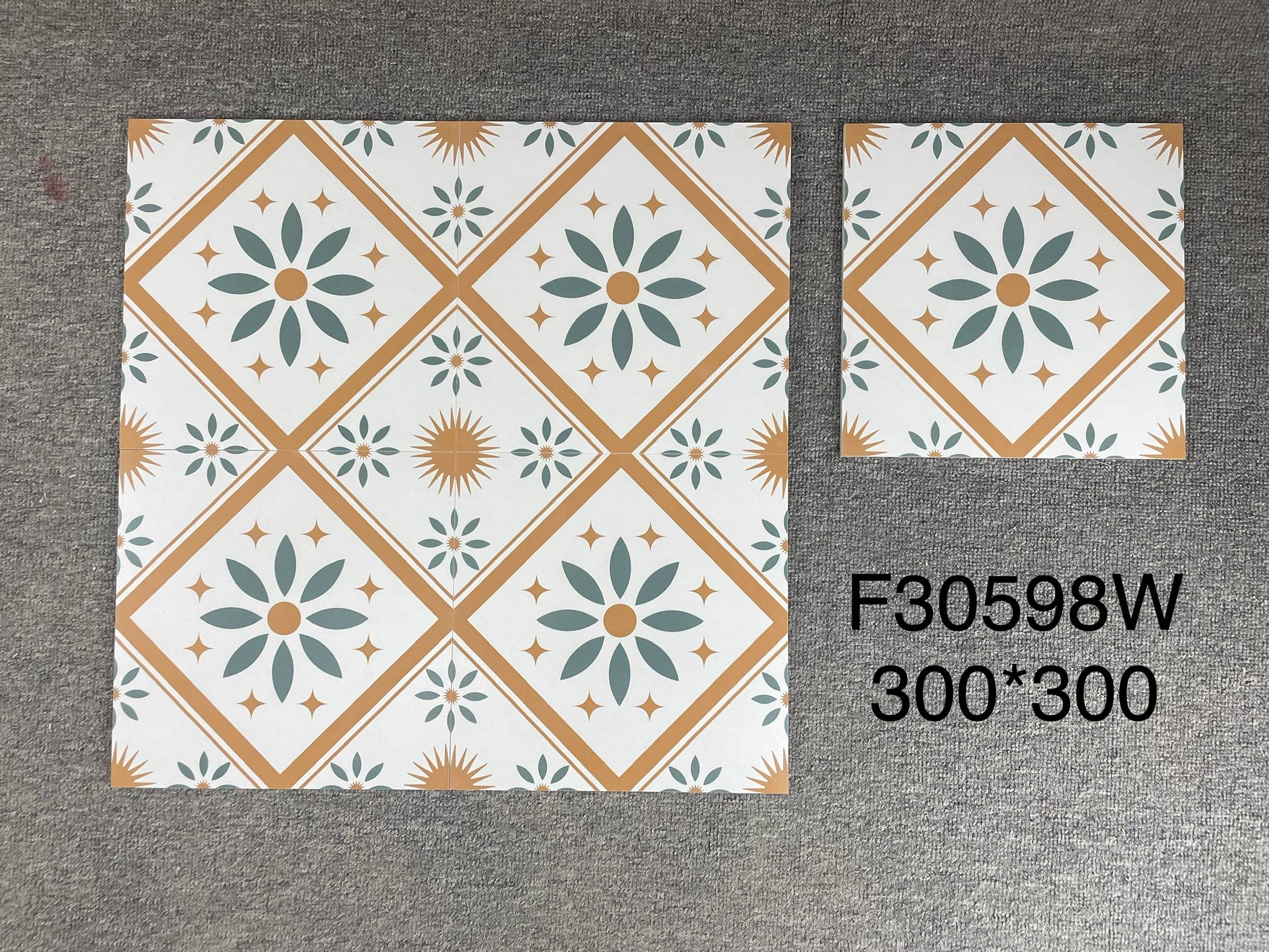 中國佛山瓷磚 China Foshan Tiles Encaustic Tiles 啞光地磚 牆磚F30596W F30597W F30598W F30599W花磚 裝飾磚 混裝發貨 隨機圖案 30×30cm