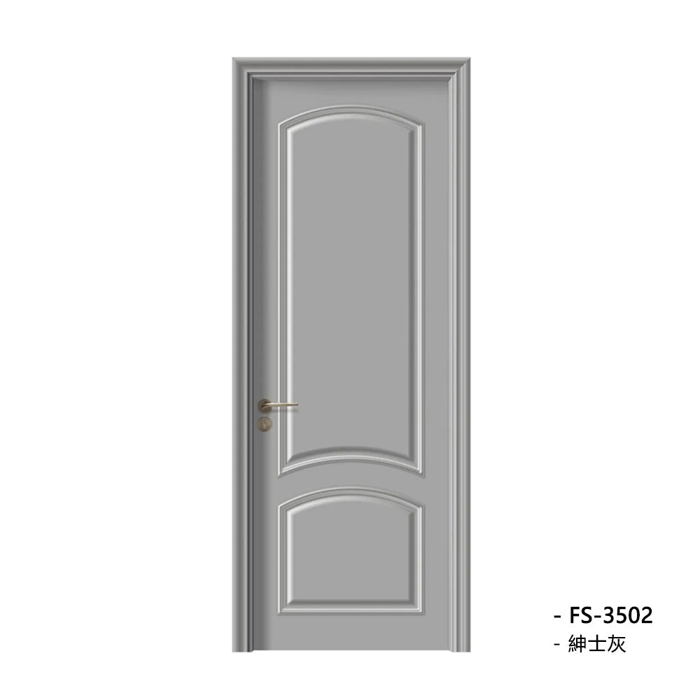 Solid Wood Doors with Painting Interior Doors Morden Style 實木焗漆門 房間門 FS-3502 圓弧造型 包門鎖 一體鎖 包門框 多色可選 法式玻璃門 現代風格 莫蘭迪色系