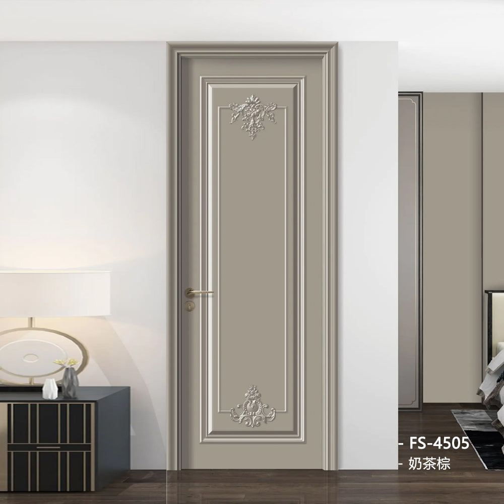 Solid Wood Doors with Painting Interior Doors Morden Style 實木焗漆門 房間門 FS-4505 法式扣線造型 包門鎖 一體鎖 包門框 多色可選 法式風格 莫蘭迪色系