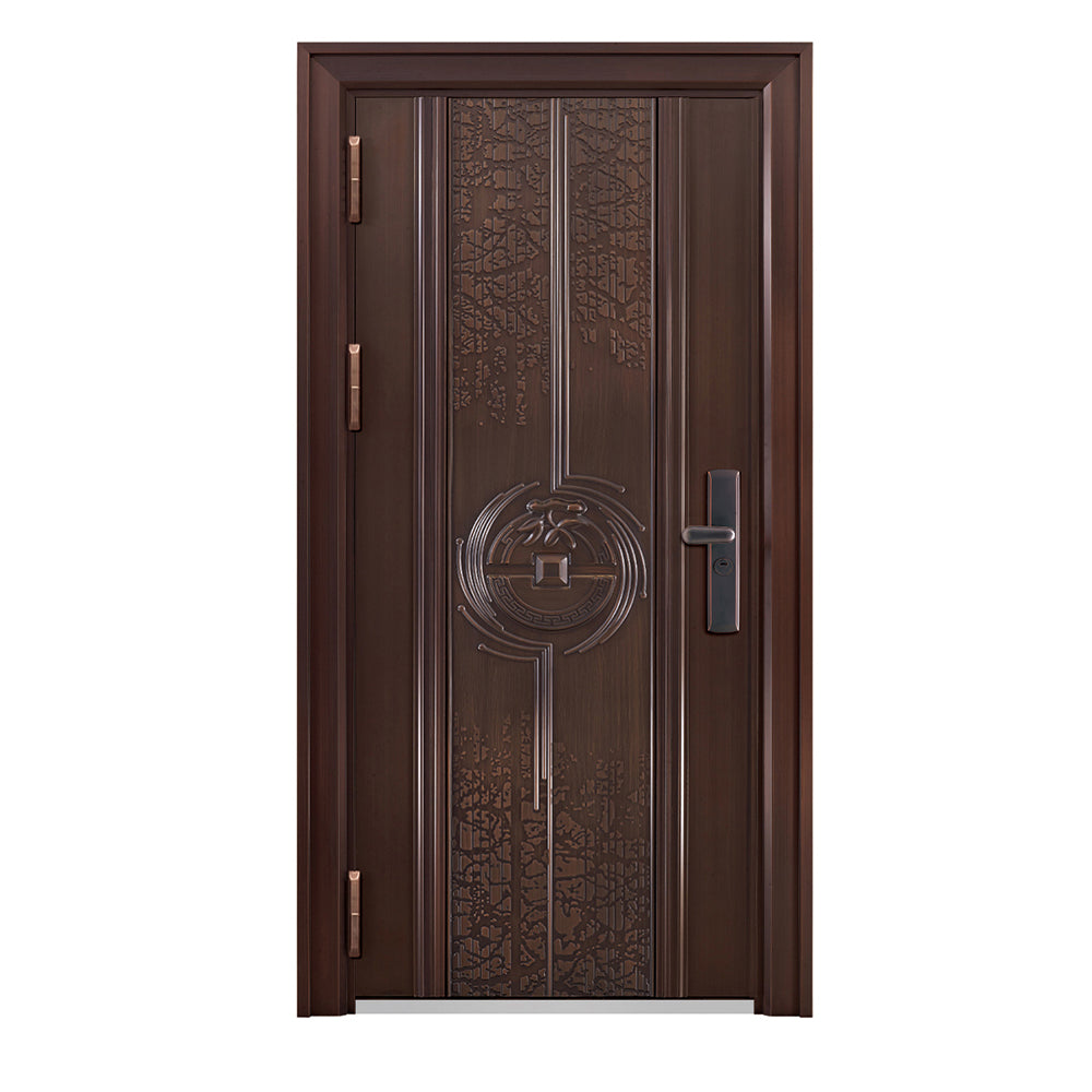 Entrance Doors 大門 入戶門 JD-2029Y 經典鋼銅門 Front Doors Exterior doors 不鏽鋼大門 表面鍍銅工藝 別墅大門 包框包鎖 多色可選