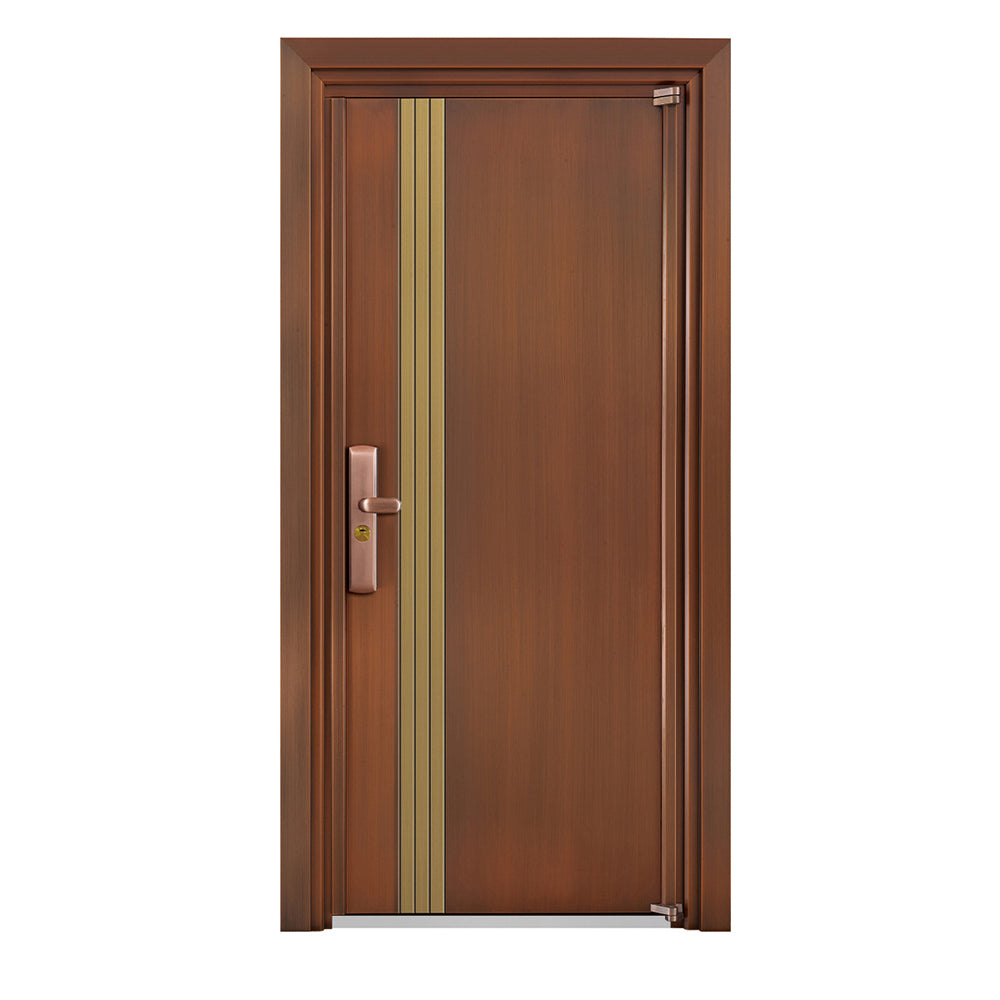 Entrance Doors 大門 入戶門 JY-2039P 簡約鋼銅門 Front Doors Exterior doors 不鏽鋼大門 表面鍍銅工藝 別墅大門 包框包鎖 多色可選