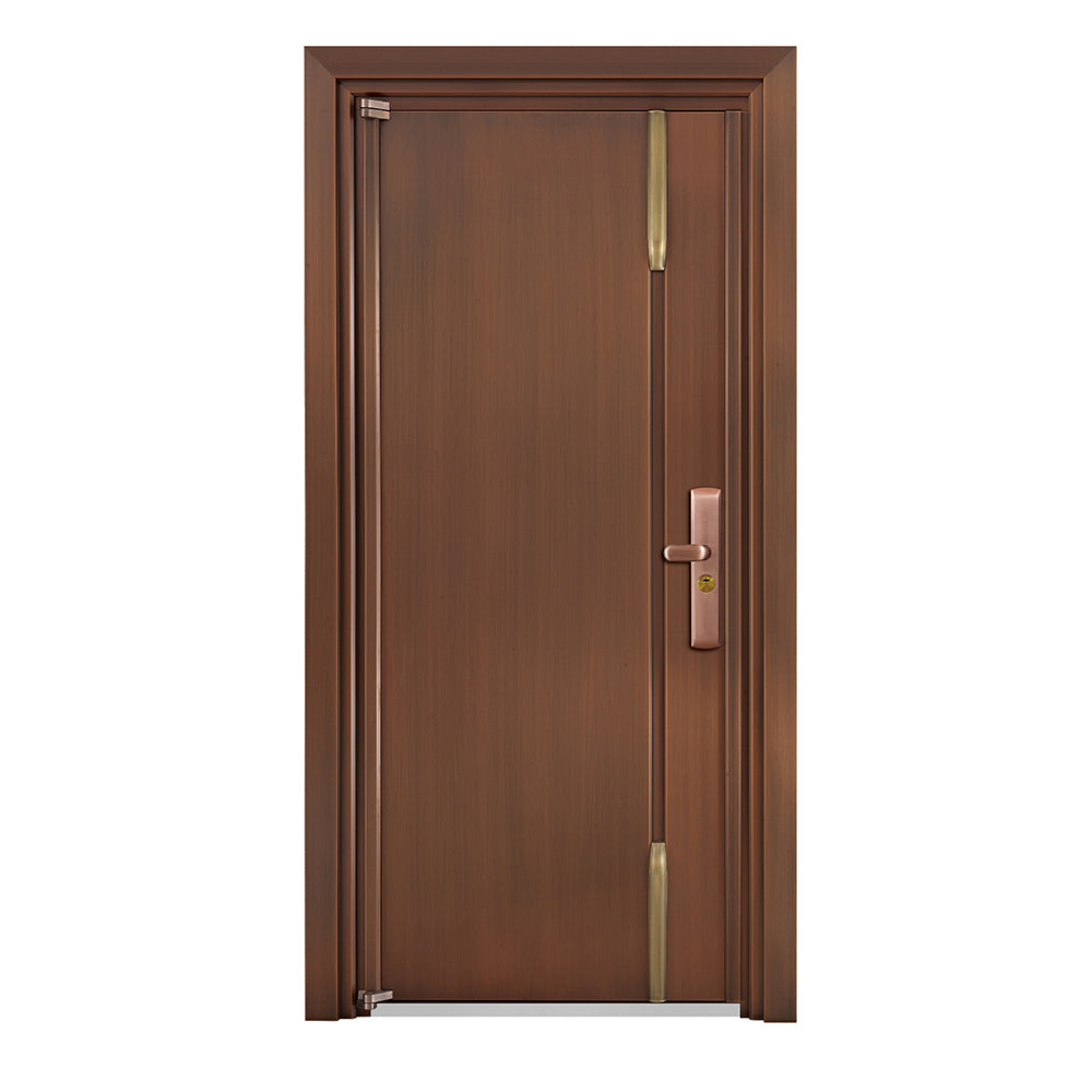 Entrance Doors 大門 入戶門 JY-2044P 簡約鋼銅門 Front Doors Exterior doors 不鏽鋼大門 表面鍍銅工藝 別墅大門 包框包鎖 多色可選