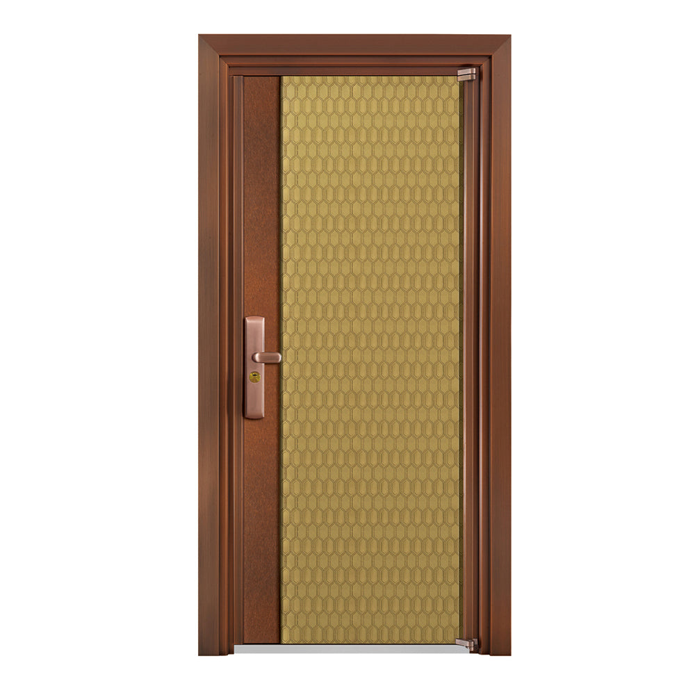 Entrance Doors 大門 入戶門 JY-2046P 簡約鋼銅門 Front Doors Exterior doors 不鏽鋼大門 表面鍍銅工藝 別墅大門 包框包鎖 多色可選