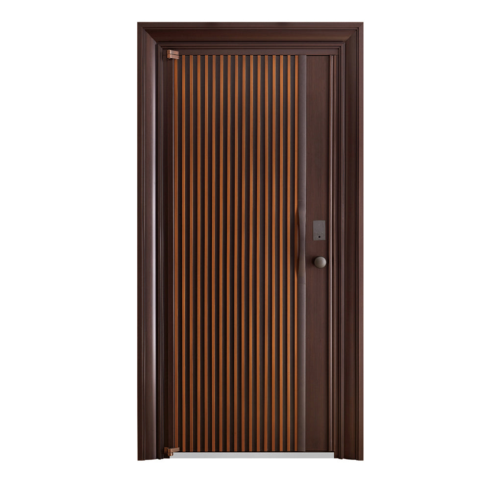 Entrance Doors 大門 入戶門 JY-2048P 簡約鋼銅門 Front Doors Exterior doors 不鏽鋼大門 表面鍍銅工藝 別墅大門 包框包鎖 多色可選