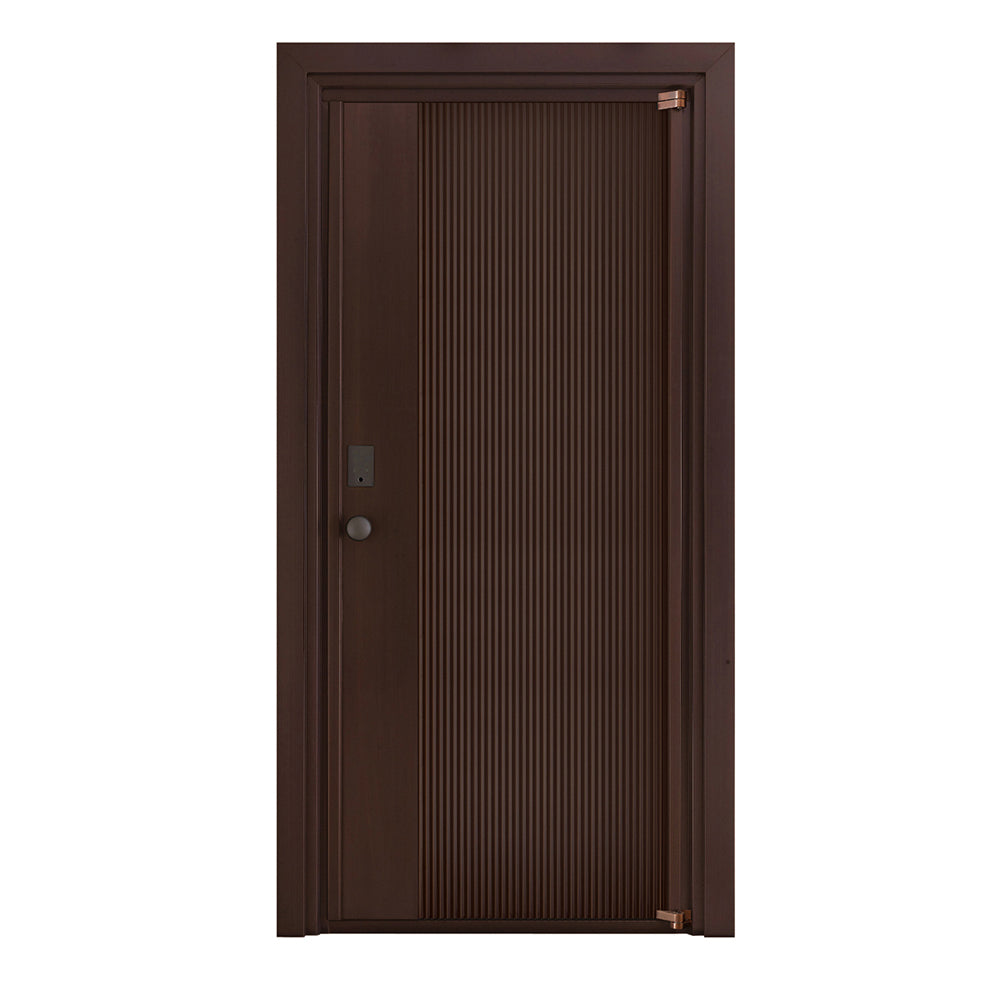 Entrance Doors 大門 入戶門 JY-2049P 簡約鋼銅門 Front Doors Exterior doors 不鏽鋼大門 表面鍍銅工藝 別墅大門 包框包鎖 多色可選