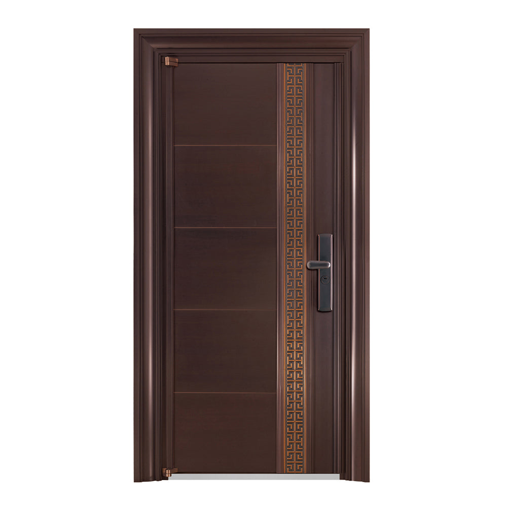 Entrance Doors 大門 入戶門 JY-2059P 簡約鋼銅門 Front Doors Exterior doors 不鏽鋼大門 表面鍍銅工藝 別墅大門 包框包鎖 多色可選