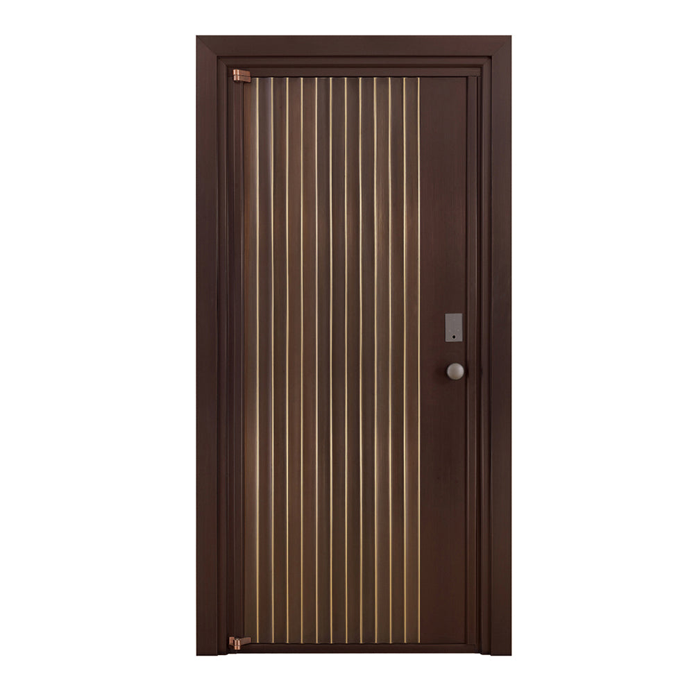 Entrance Doors 大門 入戶門 JY-2060P 簡約鋼銅門 Front Doors Exterior doors 不鏽鋼大門 表面鍍銅工藝 別墅大門 包框包鎖 多色可選