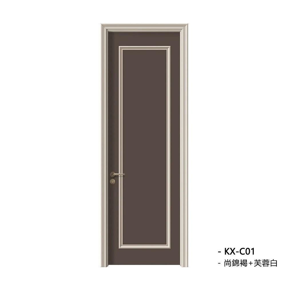 Solid Wood Doors with Painting Interior Doors Morden Style 實木焗漆門 房間門 KX-C01 包門鎖 一體鎖 包門框 多色可選 扣線工藝 現代風格 莫蘭迪色系