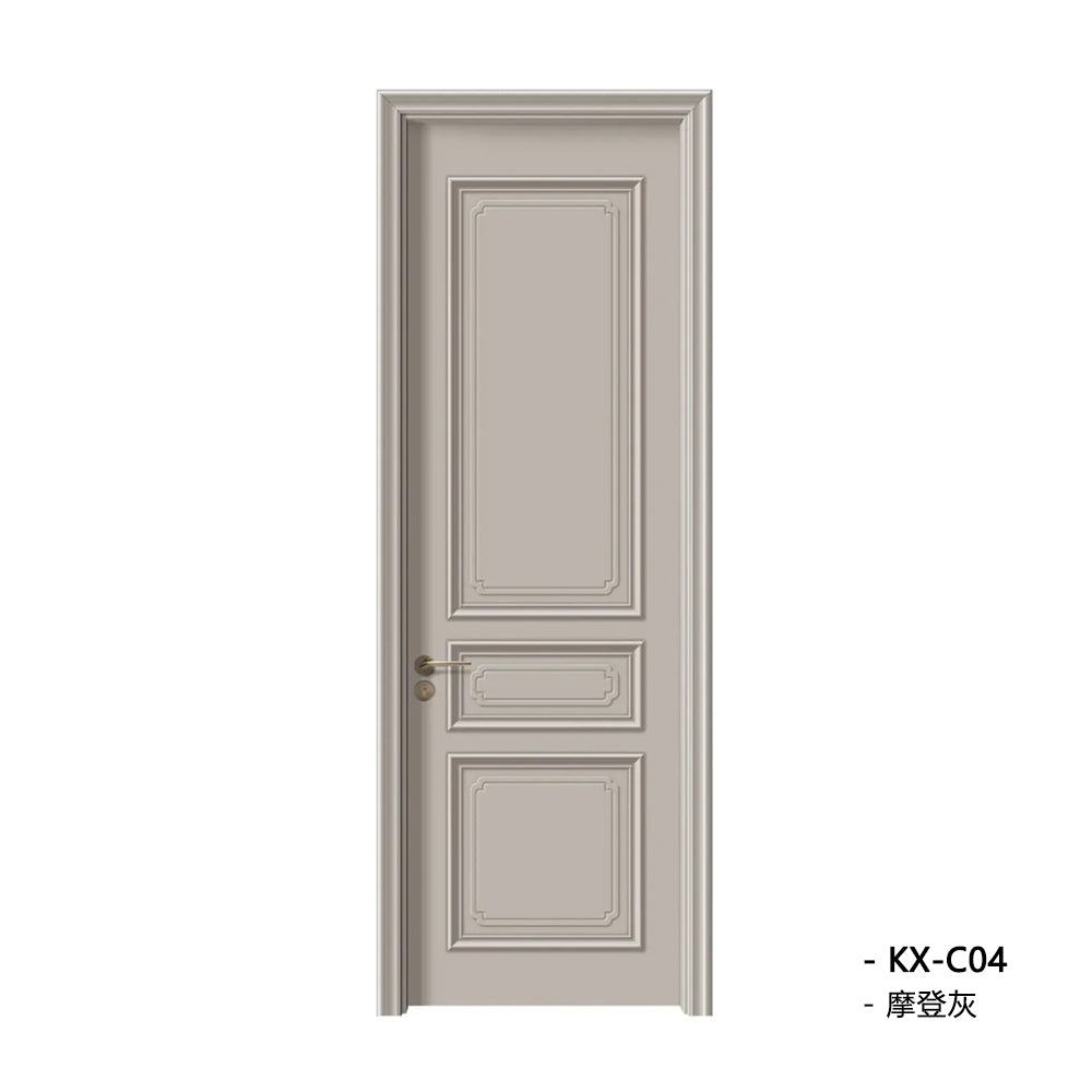 Solid Wood Doors with Painting Interior Doors Morden Style 實木焗漆門 房間門 KX-C04 包門鎖 一體鎖 包門框 多色可選 扣線工藝 現代風格 莫蘭迪色系