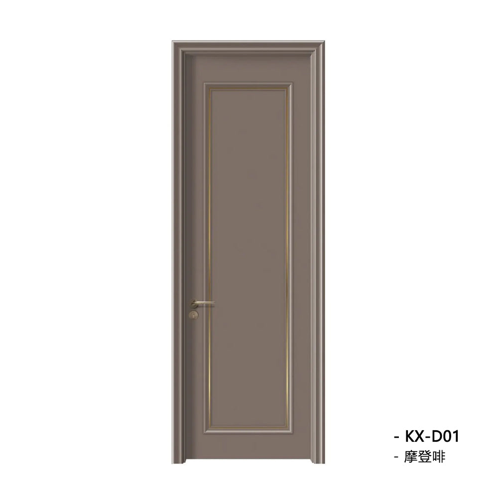 Solid Wood Doors with Painting Interior Doors Morden Style 實木油漆門 房間門 KX-D01包門鎖 一體鎖 包門框 多色可選 扣線工藝 現代風格 莫蘭迪色系