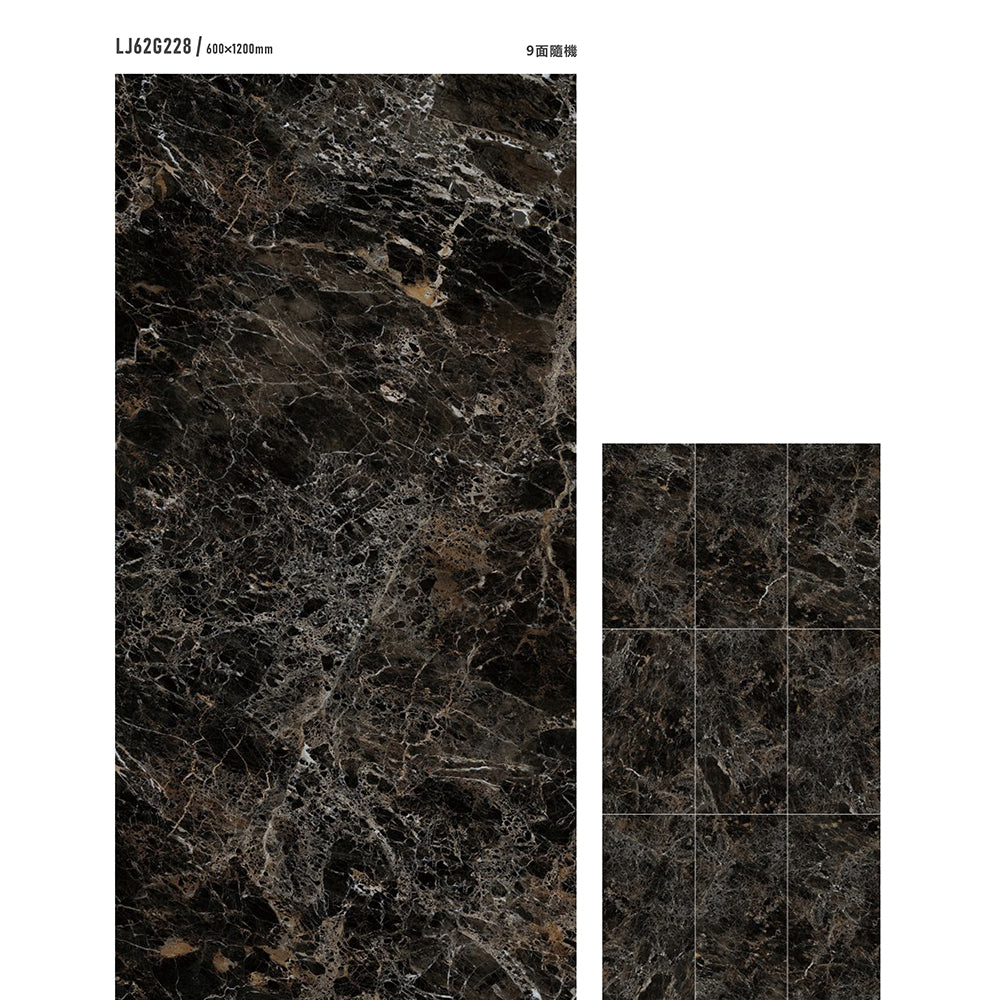 意大利設計瓷磚 Italian Design Tiles 奢石系列 LJ62G228 星耀之神 60x120cm  Luxury Marble tiles 亮光磚 Gloss Tiles 地磚 墻磚 Porcelain Tiles