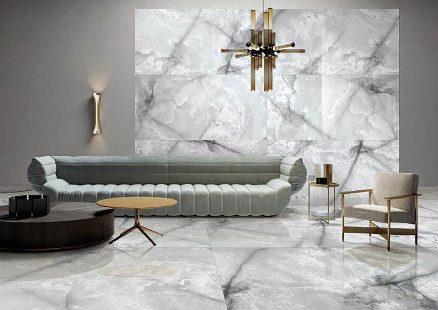 意大利設計瓷磚 Italian Design Tiles 奢石系列 LJ75G005 梵高灰 75x150cm  Luxury Marble tiles 亮光磚 Gloss Tiles 地磚 墻磚 Porcelain Tiles