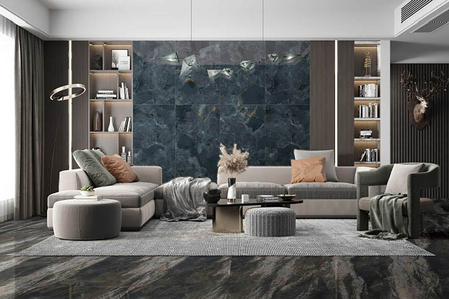 意大利設計瓷磚 Italian Design Tiles 奢石系列 LJ75G202 唐古拉谷 75x150cm  Luxury Marble tiles 亮光磚 Gloss Tiles 地磚 墻磚 Porcelain Tiles