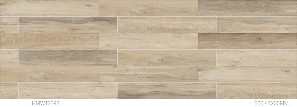 中國佛山磁磚 FOSHAN Tiles Wood Grain Brick Matt Tiles 木紋磚 地磚 墻磚 啞光磚 直邊磚 RMW12293A 20×120cm