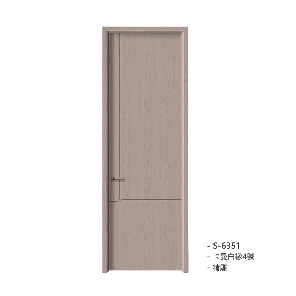 Carbon Crystal Wooden Doors  Z50（包木框和門鎖）碳晶門 實木複合門 生態門 現代簡約風格  卡曼白橡4號 S-6351