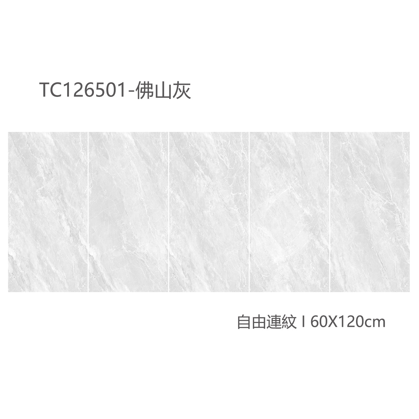 中國佛山瓷磚 China Foshan Marble Tiles Glossy 大理石瓷磚 連紋瓷磚 地磚 墻磚 釉面磚 亮光面 佛山灰TC126501  60×120cm