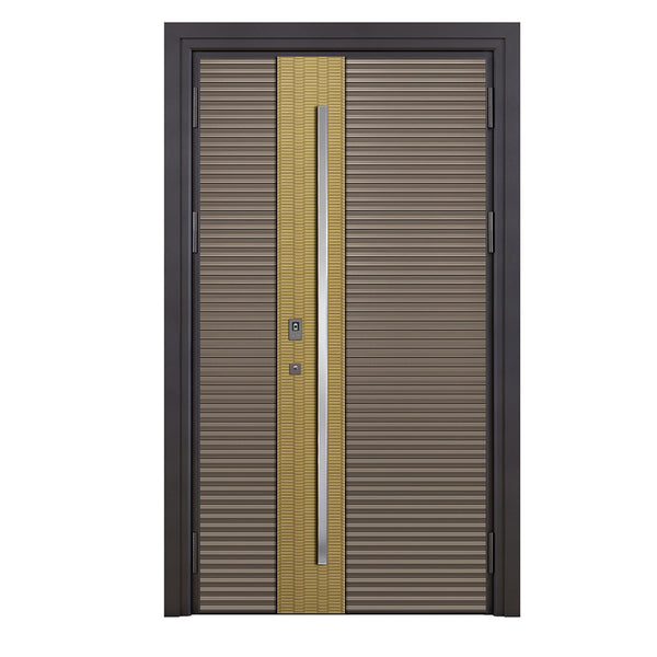 Entrance Doors 大門 入戶門 XD-603P 現代裝甲門 Front Doors Exterior doors 不鏽鋼大門 表面鍍銅工藝 別墅大門 包框包鎖 多色可選
