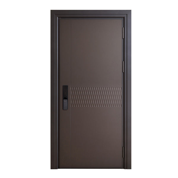 Entrance Doors 大門 入戶門 XD-614L 現代裝甲門 Front Doors Exterior doors 不鏽鋼大門 表面鍍銅工藝 別墅大門 包框包鎖 多色可選