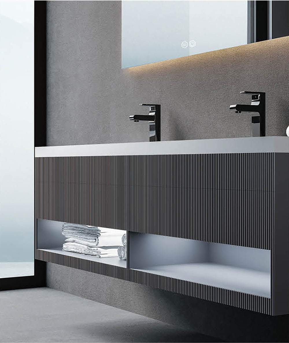 Custom Bathroom Cabinets XD3087 訂造浴室櫃 Custom Mirror Cabinets 訂造鏡櫃 烤漆櫃體 可選洗手盆規格 現代風格 智能鏡櫃