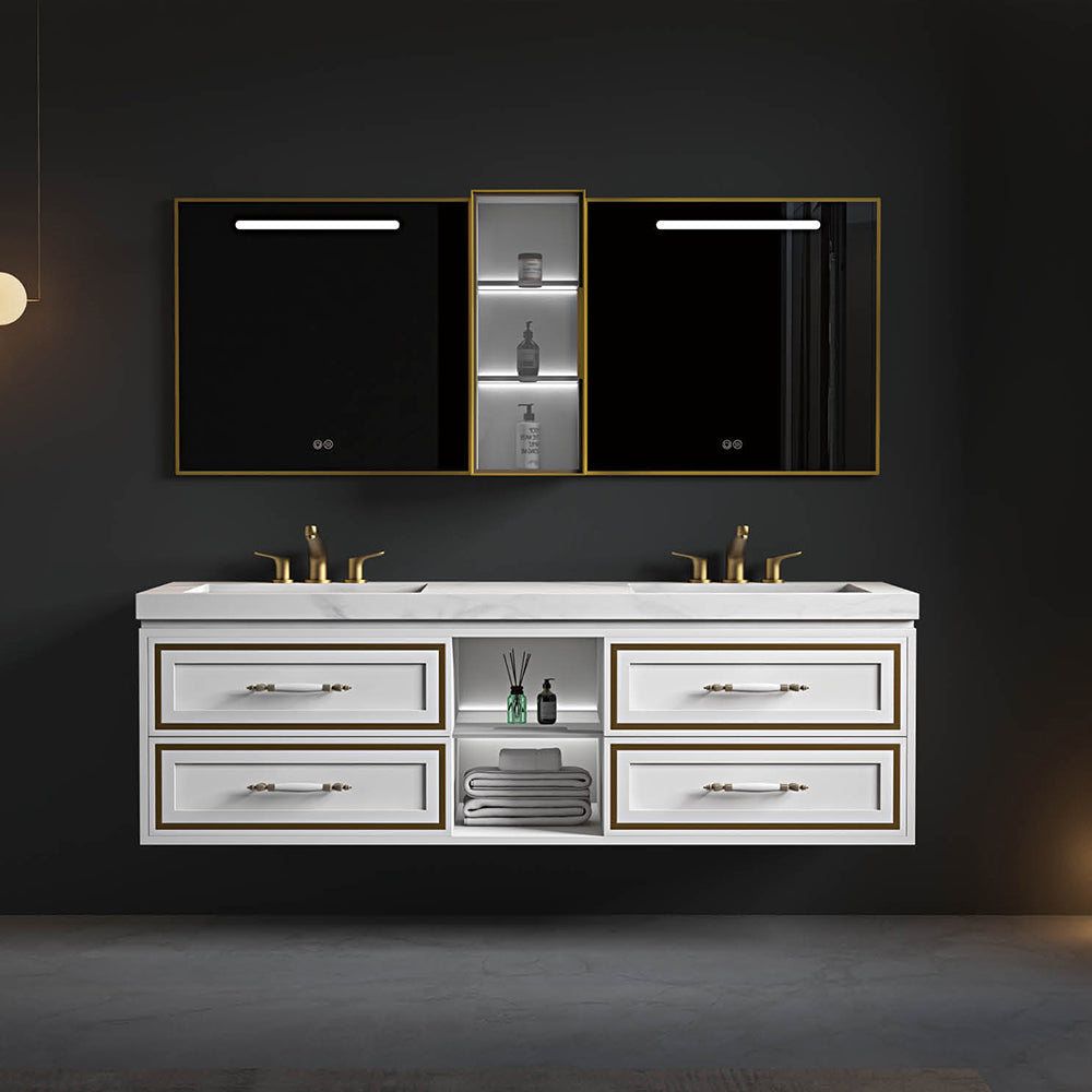 Custom Bathroom Cabinets XD6073 訂造浴室櫃 Custom Mirror Cabinets 訂造鏡櫃 烤漆櫃體 可選洗手盆規格 現代風格 智能鏡櫃