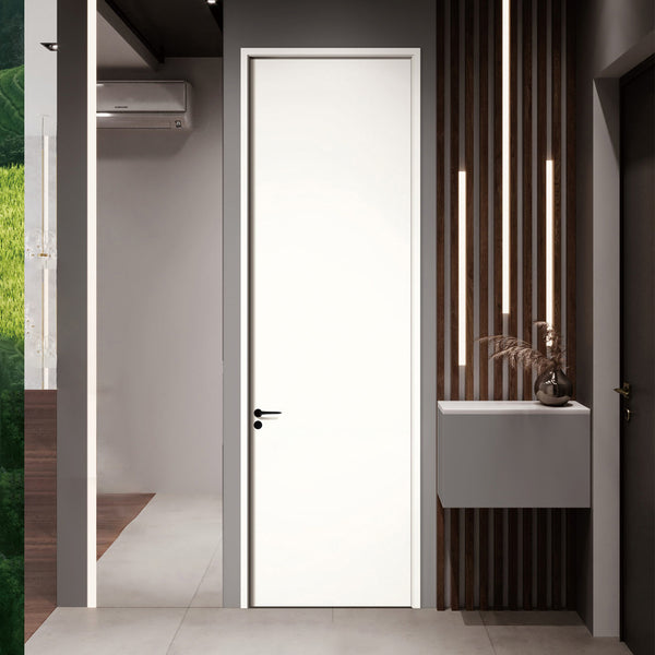 Carbon Crystal Wooden Doors  Z50 （包木框和門鎖）XNS-PB01 平板 經典爵士白 碳晶門 實木復合門 生態門 現代簡約風格