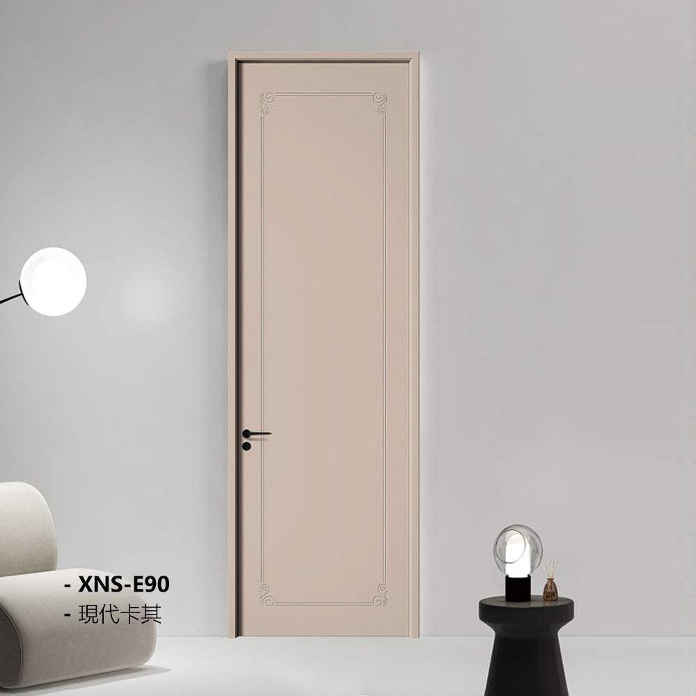 Carbon Crystal Wooden Doors  Z50 （包木框和門鎖）現代卡其  XNS-E90 碳晶門 實木復合門 生態門 現代簡約風格
