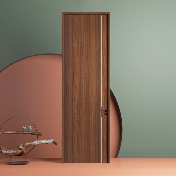 Carbon Crystal Wooden Doors  Z50 （包木框和門鎖）亨利胡桃木 XNS-JS208 碳晶門 實木復合門 生態門 現代簡約風格