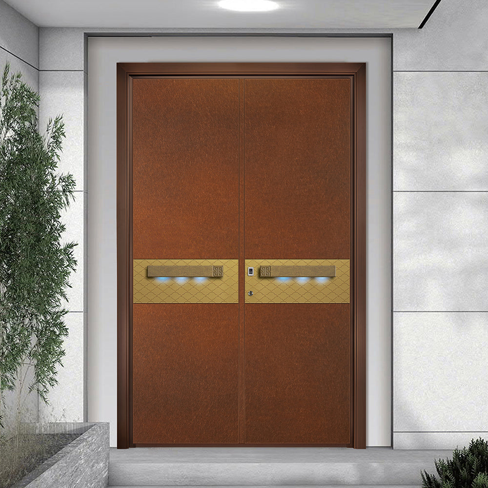 Entrance Doors 大門 入戶門 XT-302T 意式系統裝甲門 Front Doors Exterior doors 不鏽鋼大門 表面鍍銅工藝 別墅大門 包框包鎖 多色可選