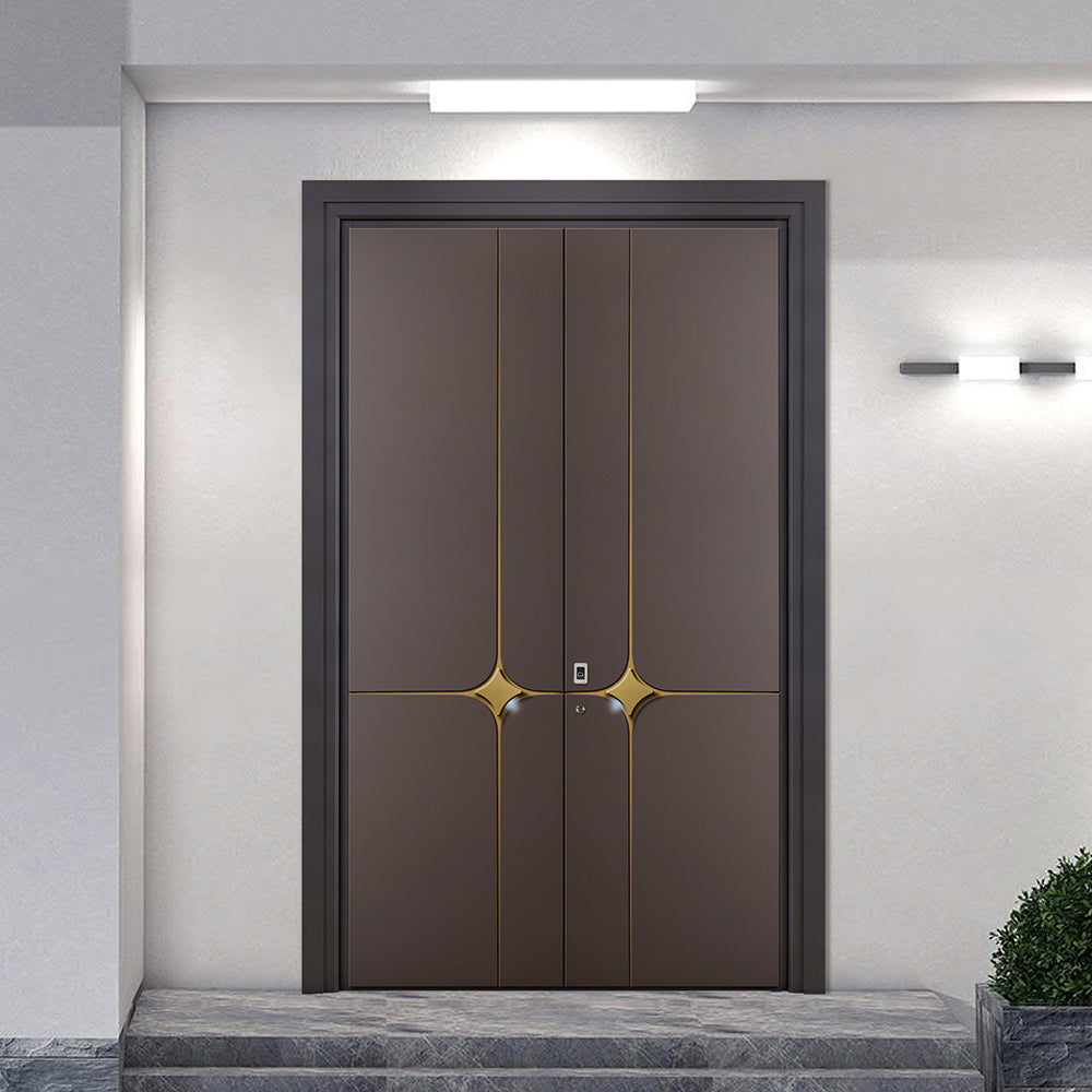 Entrance Doors 大門 入戶門 XT-306L 意式系統裝甲門 Front Doors Exterior doors 不鏽鋼大門 表面鍍銅工藝 別墅大門 包框包鎖 多色可選