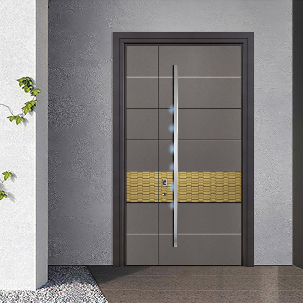 Entrance Doors 大門 入戶門 XT-309L 意式系統裝甲門 Front Doors Exterior doors 不鏽鋼大門 表面鍍銅工藝 別墅大門 包框包鎖 多色可選