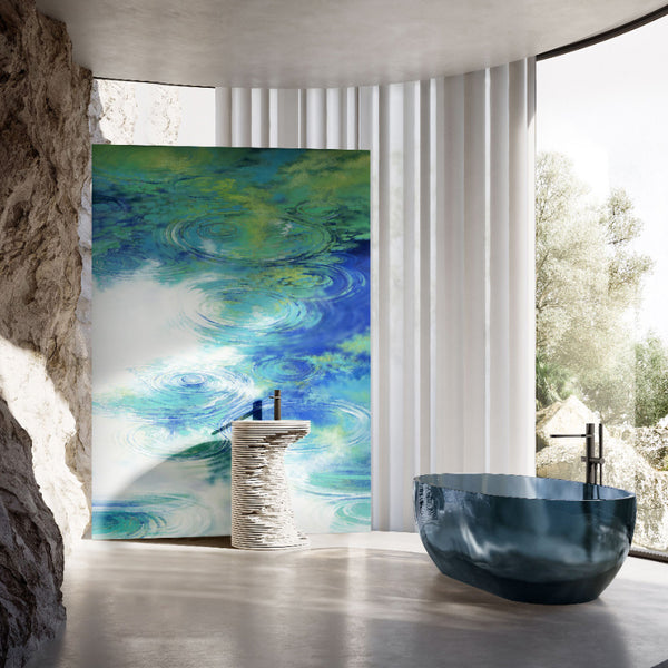 Art Tiles 藝術瓷磚 900x2700x9mm 雨是神靈的煙花 藝術岩板 Sintered Stone 背景墻 Backdrop