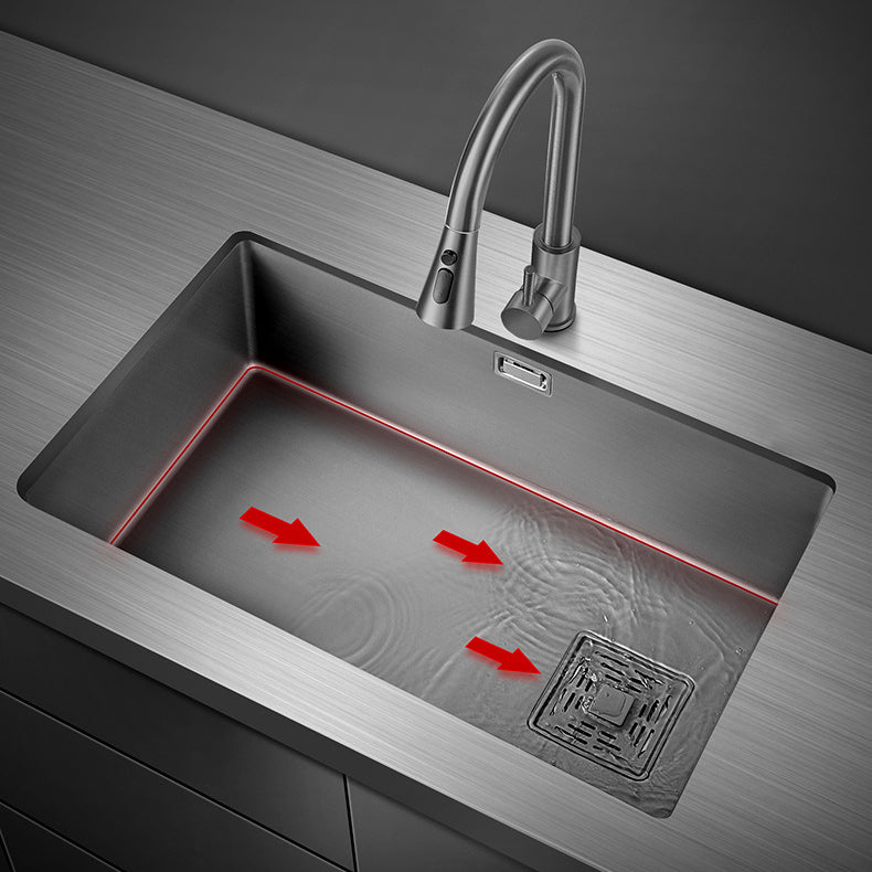 Bowl Round sink 304 Stainless Steel Undermount PVD nanotechnology kitchen Sink  （包龍頭）方形水槽 304不鏽鋼水槽 納米塗層 黑色 右置落水器 防污潔淨 單槽 鋅盤 櫥櫃專用 廚房五金