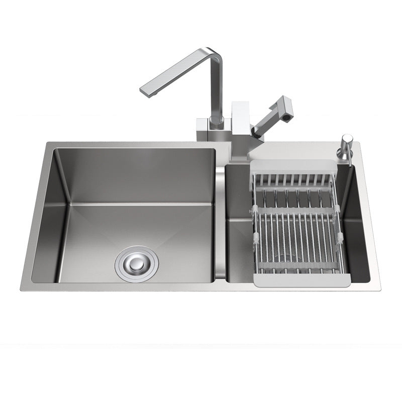 Bowl Round Sink 201 Stainless Steel Undermount PVD Nanotechnology Kitchen Sink  （包龍頭）方形水槽 201不鏽鋼水槽 納米塗層 銀色 防污潔淨 雙槽 鋅盤 櫥櫃專用 廚房五金 OC-8