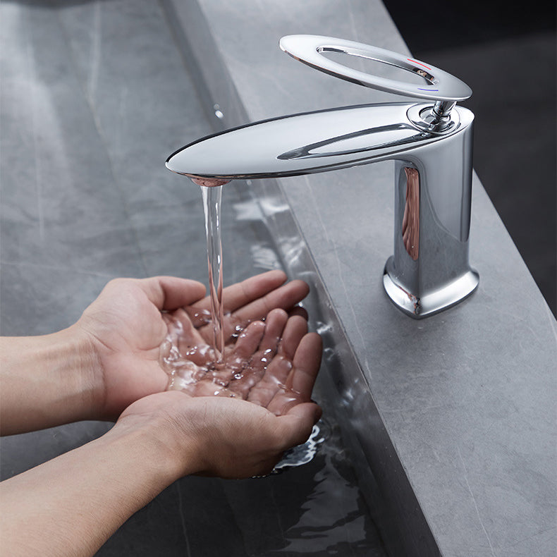 Contemporary High-Ranking Brass Body 304 Stainless Steel  Mixer Water  Bathroom Bssin Faucet 不鏽鋼浴室面盤冷热龍頭 全銅精鑄工藝陶瓷閥芯BB-5129