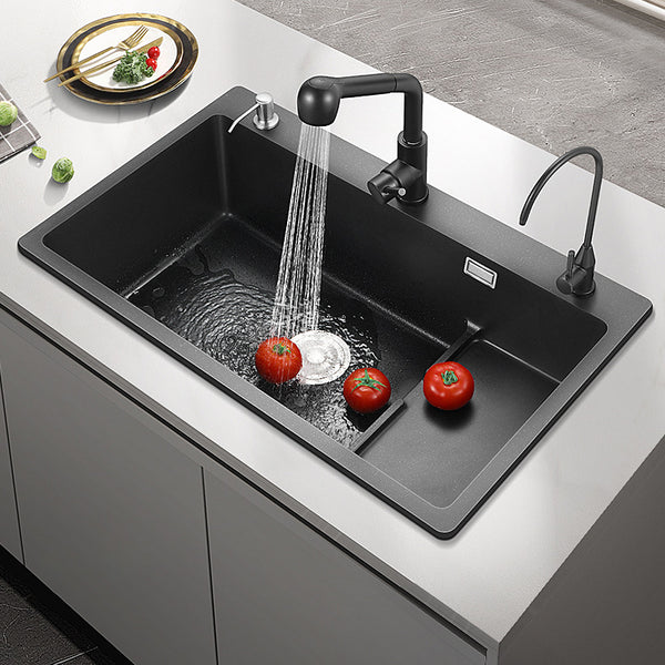 Bowl Round sink 304 Stainless Steel Undermount PVD nanotechnology kitchen Sink  （包龍頭）方形水槽 304不鏽鋼水槽 納米塗層 黑色 防污潔淨 單槽 跌級設計 鋅盤 櫥櫃專用 廚房五金