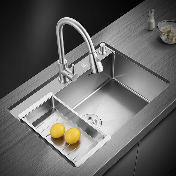 Bowl Round sink 304 Stainless Steel Undermount PVD nanotechnology kitchen Sink  （包龍頭）方形水槽 304不鏽鋼水槽 納米塗層 銀色 防污潔淨 單槽 鋅盤 櫥櫃專用 廚房五金