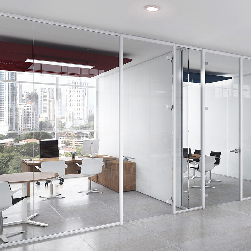 Office Aluminium Glass Wall Partitions 40mm 快裝款  辦公室間房 間墻 隔斷 鋁合金玻璃屏風 全景單玻款