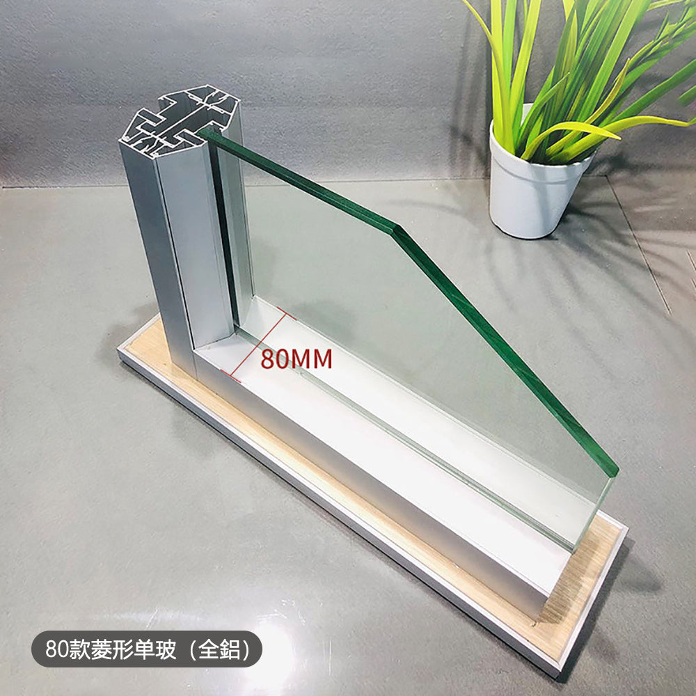 Office Aluminium Glass Wall Partitions 80mm 快裝款  辦公室間房 間墻 隔斷 鋁合金玻璃屏風 全景單玻款