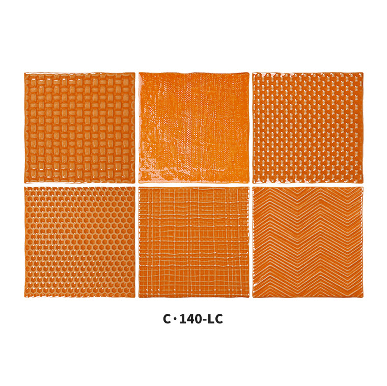 中國佛山瓷磚 China Foshan Basics 復古質感造型多彩亮光墻磚C.140-LC鮮橙14×14cm